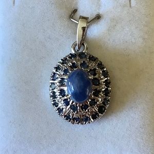 Elegant Silver and Blue Pendant Necklace